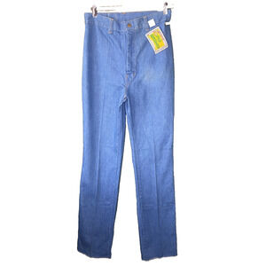 VINTAGE 70's Jeans Womens Denim Pants 28" Waist NWTF Rumble Seats Wilkins Retro